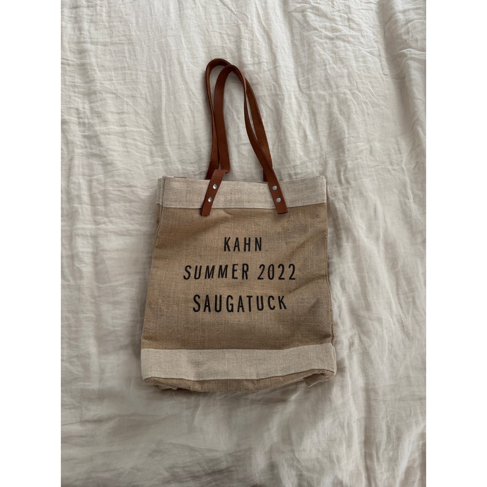 Apolis Global Citizen Jute Market Bag Leather Straps - Picture 4 of 9